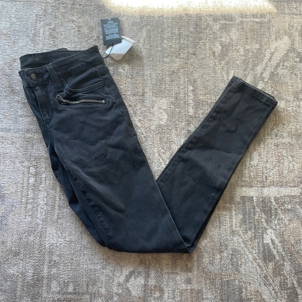 Grey Skinny Jeans with Zipper Details